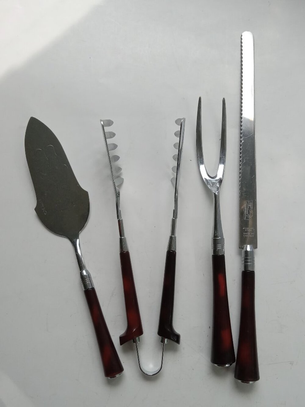 Glo Hill Utensils Bakelite Handles 1950s Set of 4 Mid Century Modern